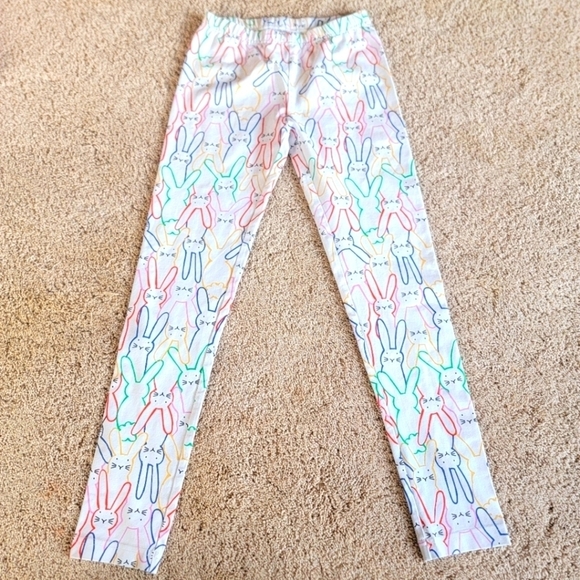 Hanna Andersson Rainbow Bunny Leggings 140/10 - Picture 2 of 5